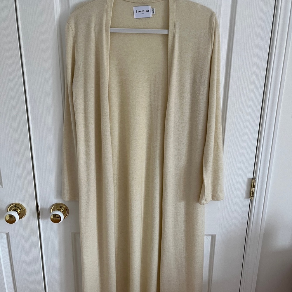 Cream Long Cardigan